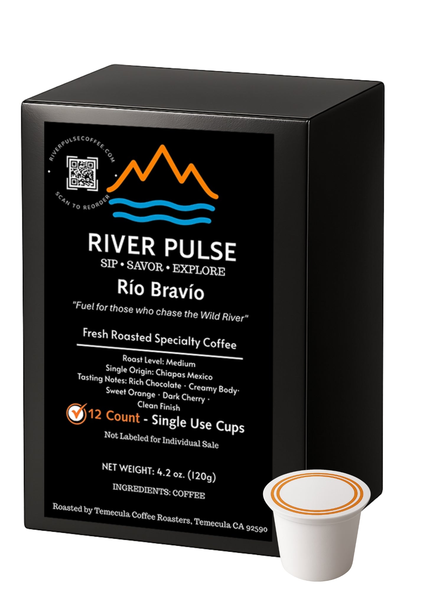 Río Bravío- "Wild River" - 12 Single Serve Pods