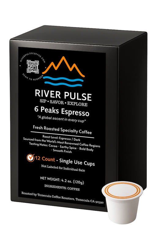 6 Peaks Espresso Blend- 12 Single Serve Pods